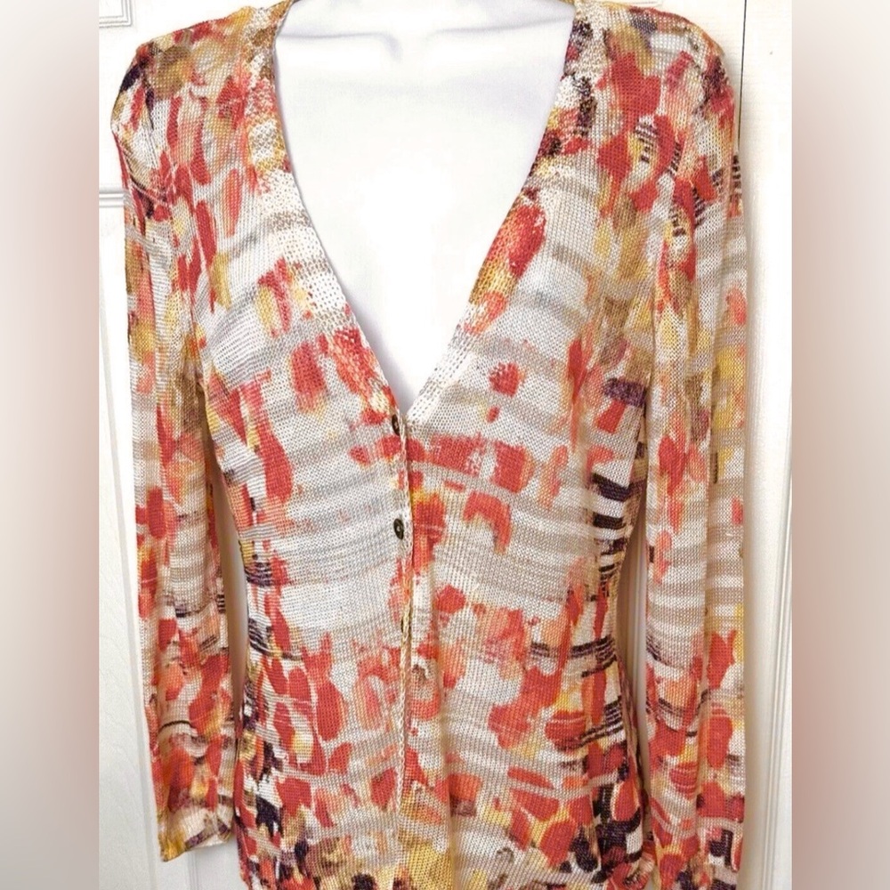 🌸 NIC+ZOE Designer Cardigan | Size L | Linen Blend & Floral Print ✨